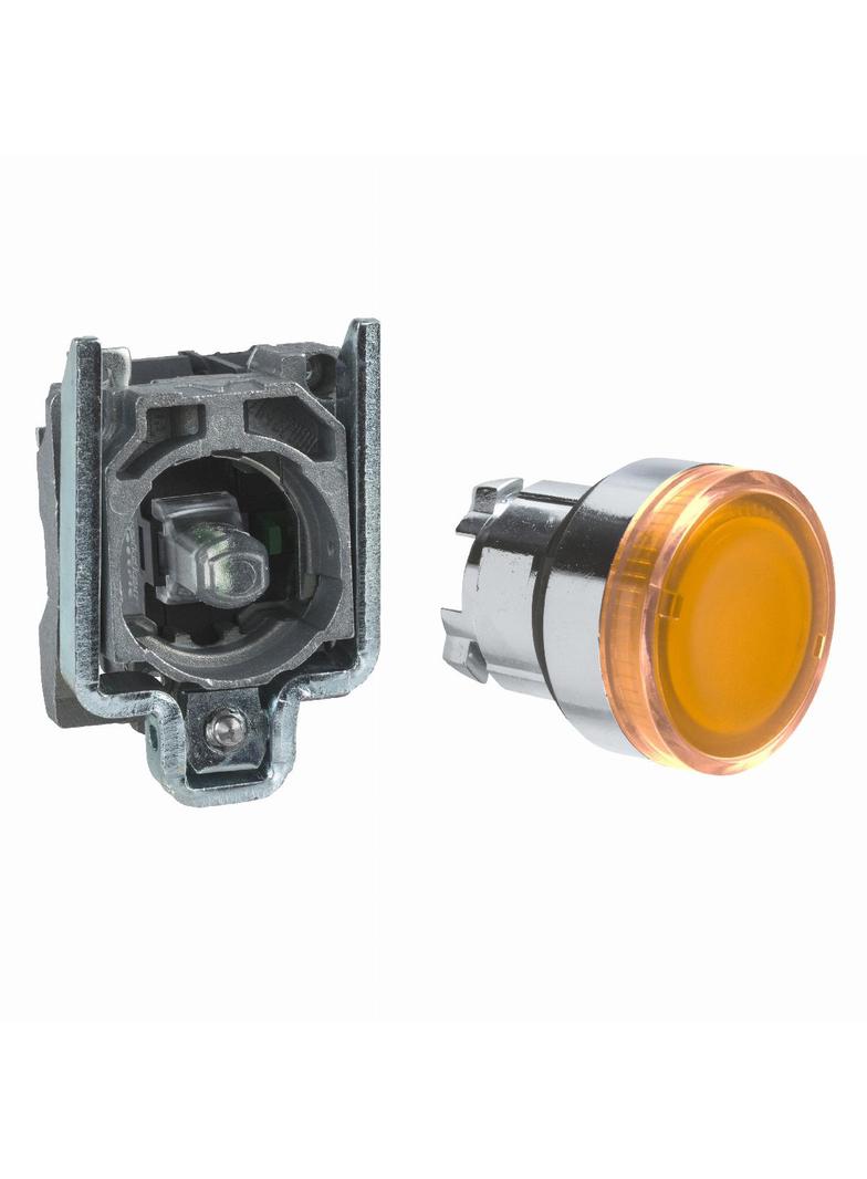 Harmony XB4 Przycisk pomarańczowy, kryty kompletny podświetlany O22 samopowrotny 1NO 24V