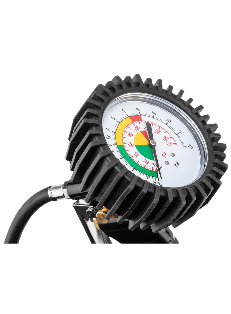 Pistolet do pompowania z manometrem o 63 mm, długa końcówka