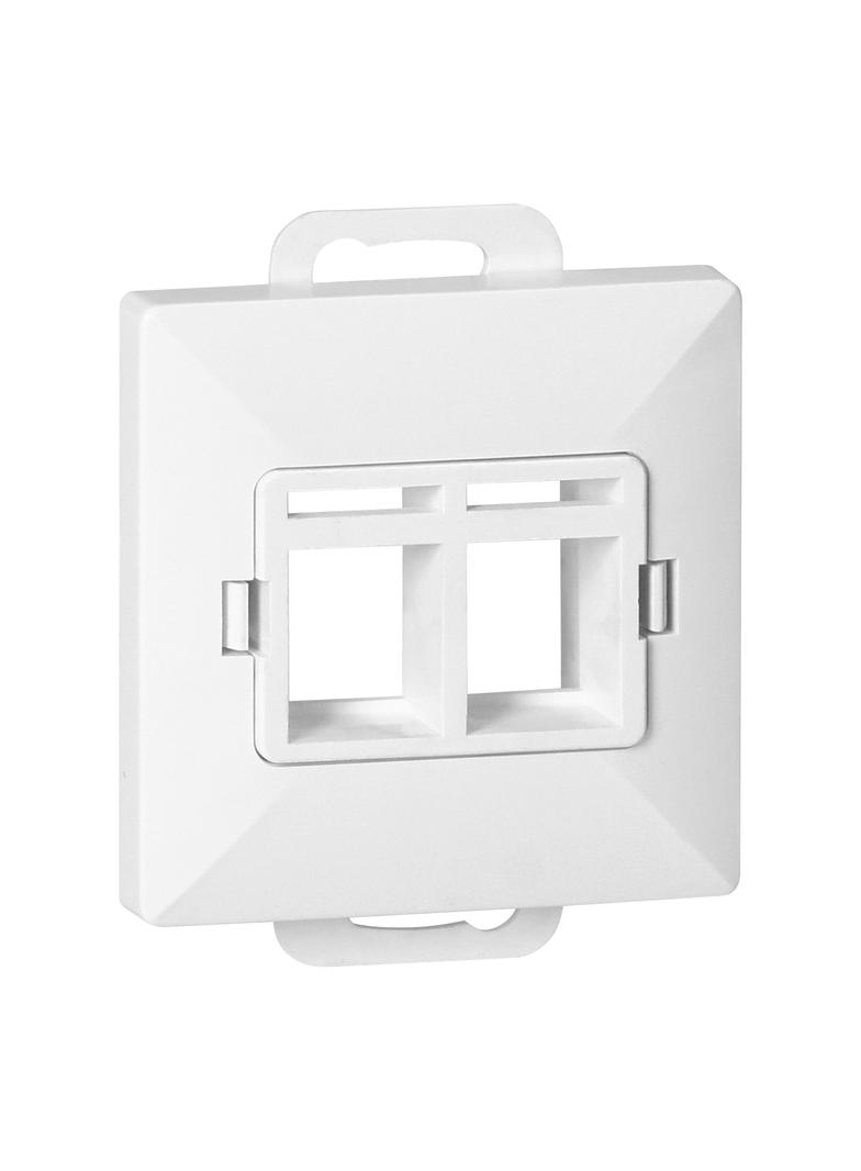 Płytka czołowa + 2xRJ45 Pearl, PC+ARJ45/P2, biały