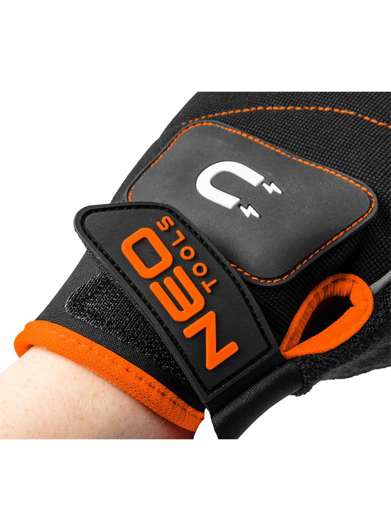 Rękawice robocze z magnesem, bez palców, rozmiar 10"