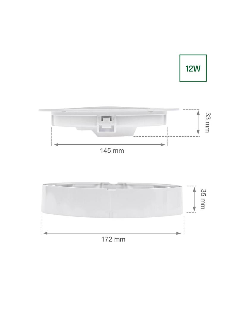 ALGINE ECO 2w1 NATYNK-PODTYNK DOWNLIGHT 12W WW 230V 110st IP20 IK06 170x35mm BIAŁY okrągła