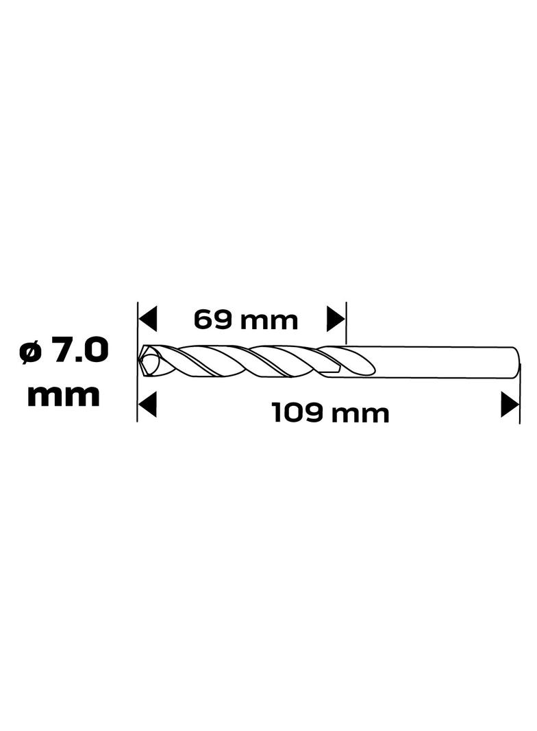 Wiertło do metalu HSS-CNC 124° ''Pro-Tec'' 7,0mm GRAPHITE 55H027 GTX 55-027 GTX Poland