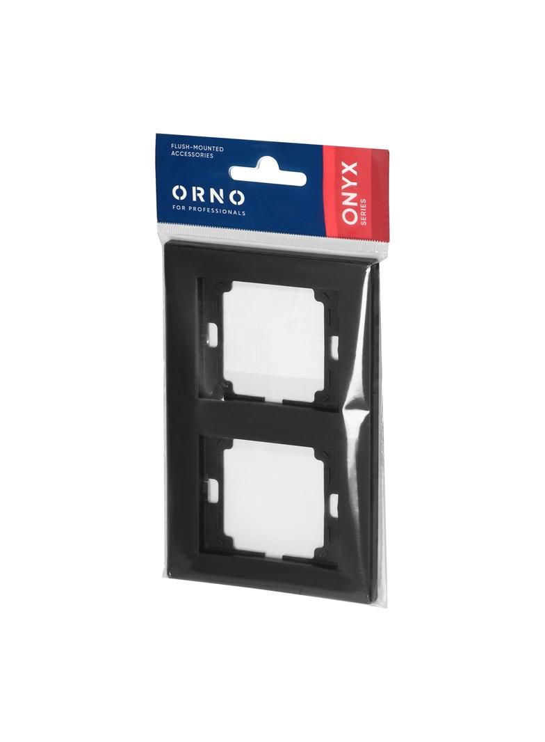 Ramka podwójna pionowa Onyx, Ra-2OP, czarny OR-OE-7520/2/V/B ORNO