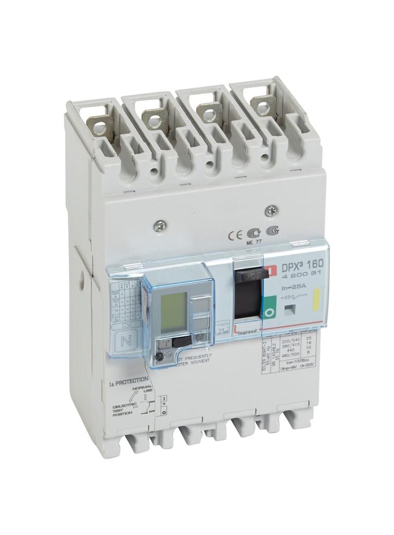 Wyłącznik Z Wyzw. Termiczno-Magnetycznym DPX3 160 4P 25A 16kA Z Zab. R-Pr. 420031 LEGRAND