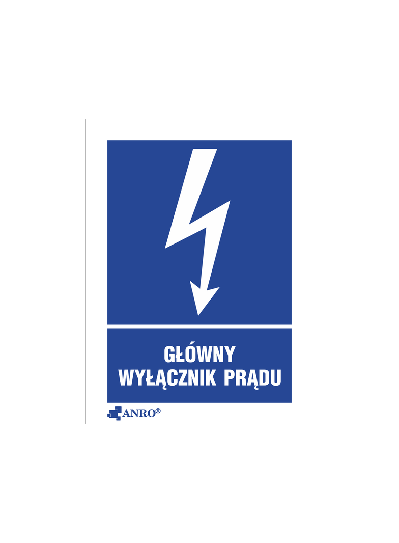 GŁÓWNY WYŁĄCZNIK PRĄDU  52X74 FOLIA SAMOPRZYLEPNA