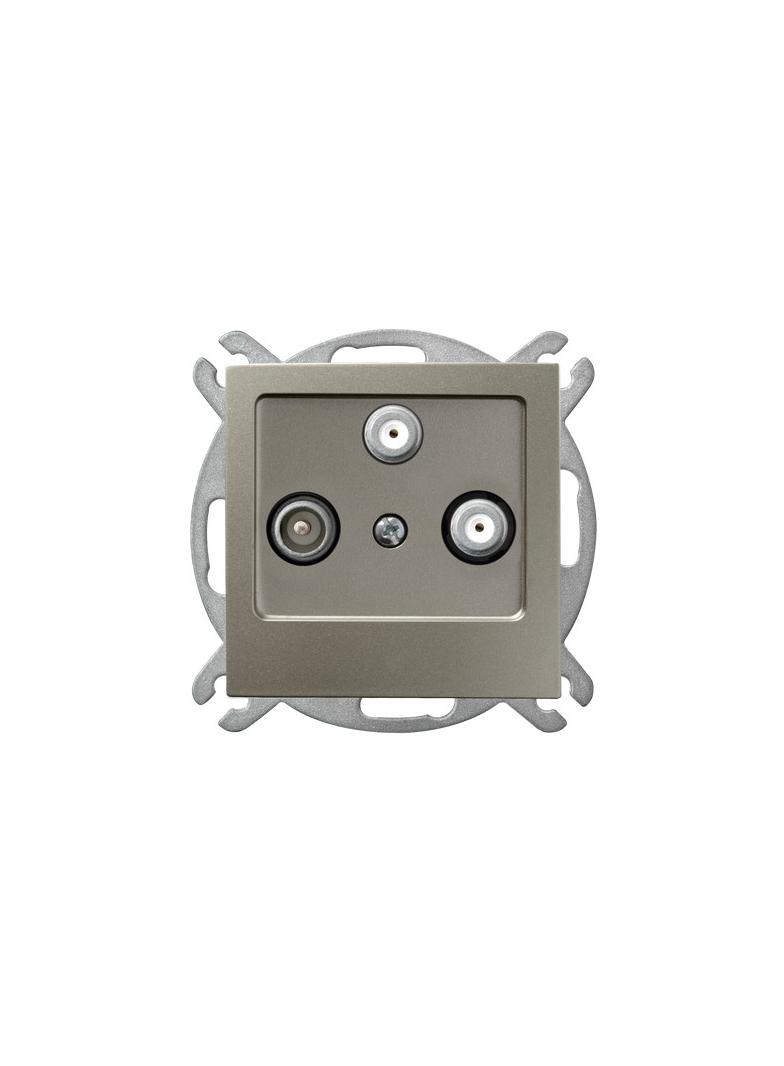 AS Gniazdo RTV-SAT z dwoma wyjściami SAT - kolor satyna light