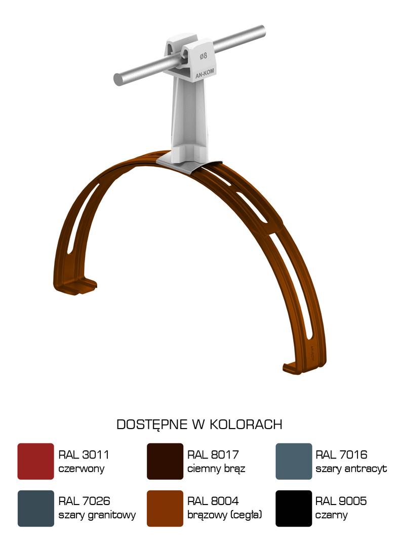 AN-14P/LA/S-N Uchwyt gąsior.rozsuw.Z-zatrz. H=7cm /LA/ szary