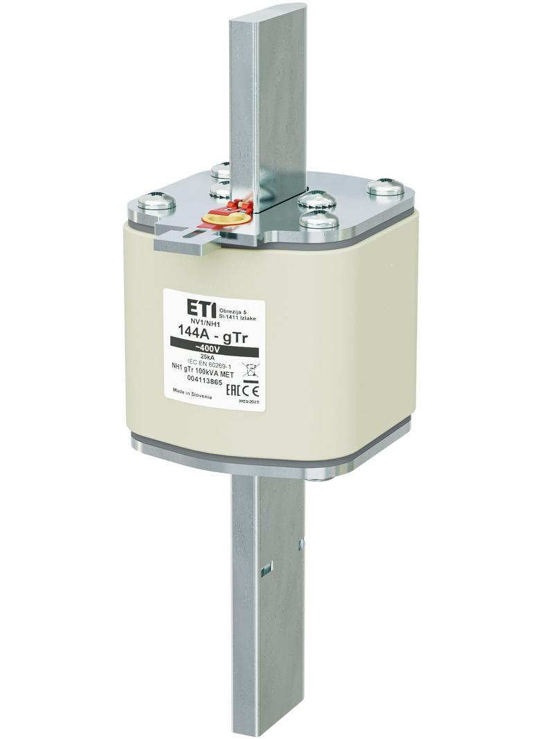 Wkładka topikowa NH pomiarowa gTr NH1 gTr 144A 400V 100kVA MET 004113865 ETI