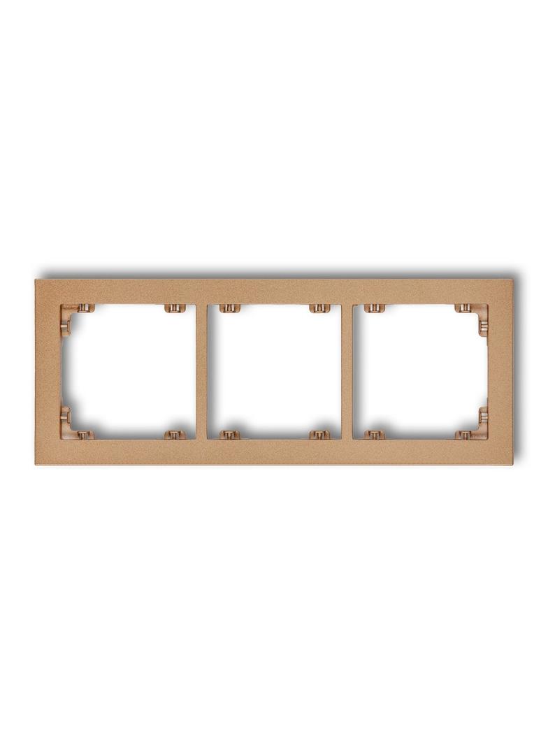 DECO Ramka uniwersalna potrójna z tworzywa złoty metalik