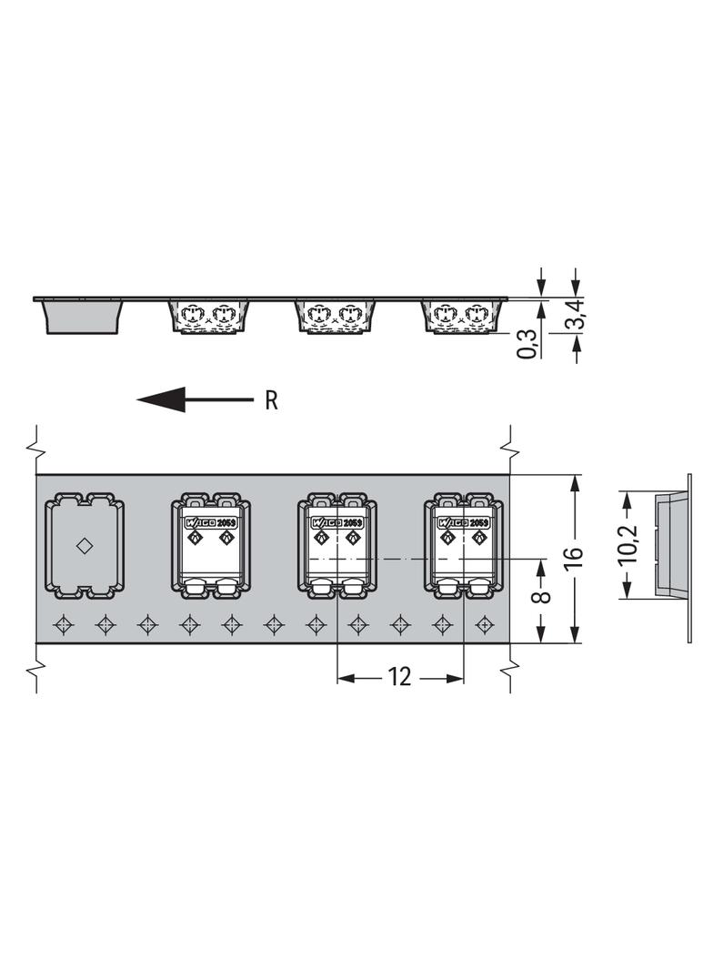złączka SMD do płytek drukowanych 2-biegunowa raster 3 mm
