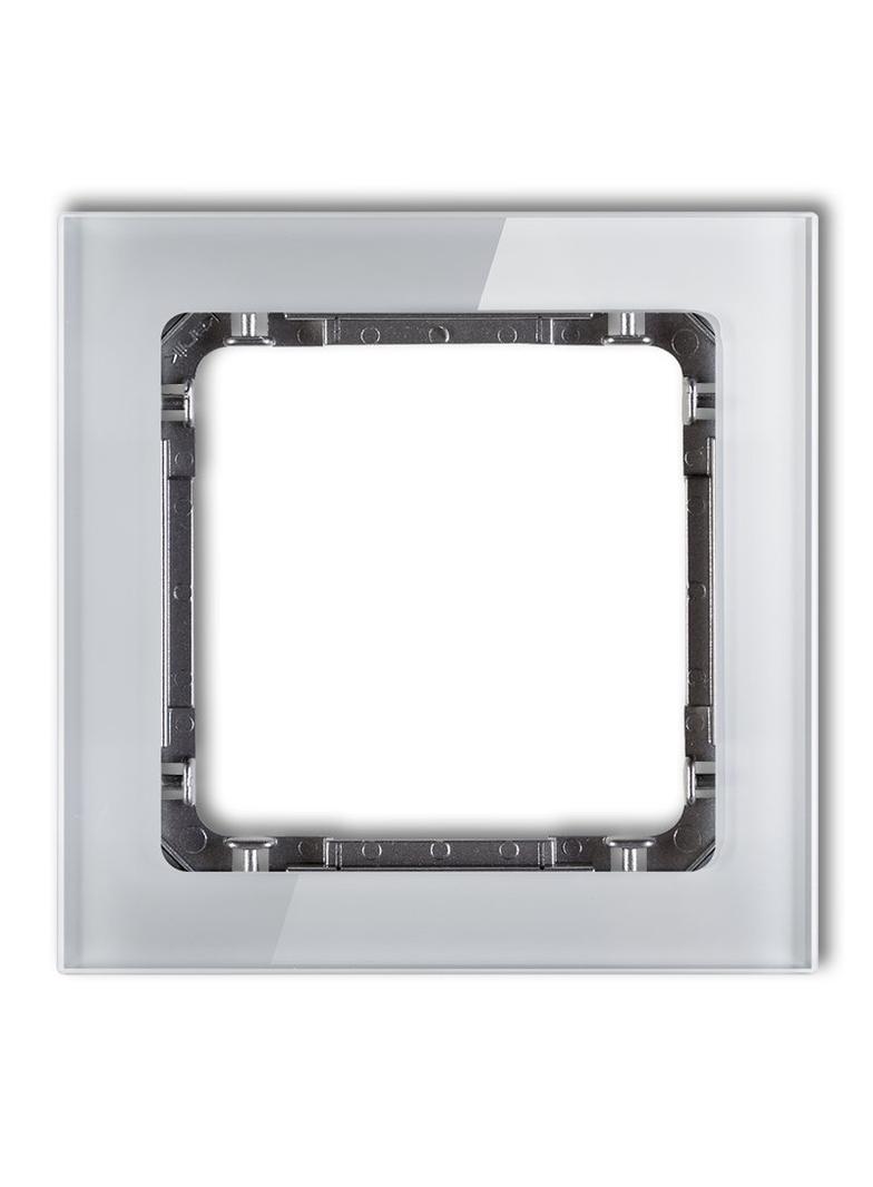DECO Ramka uniwersalna pojedyncza - efekt szkła (ramka: szara; spód: grafitowy)