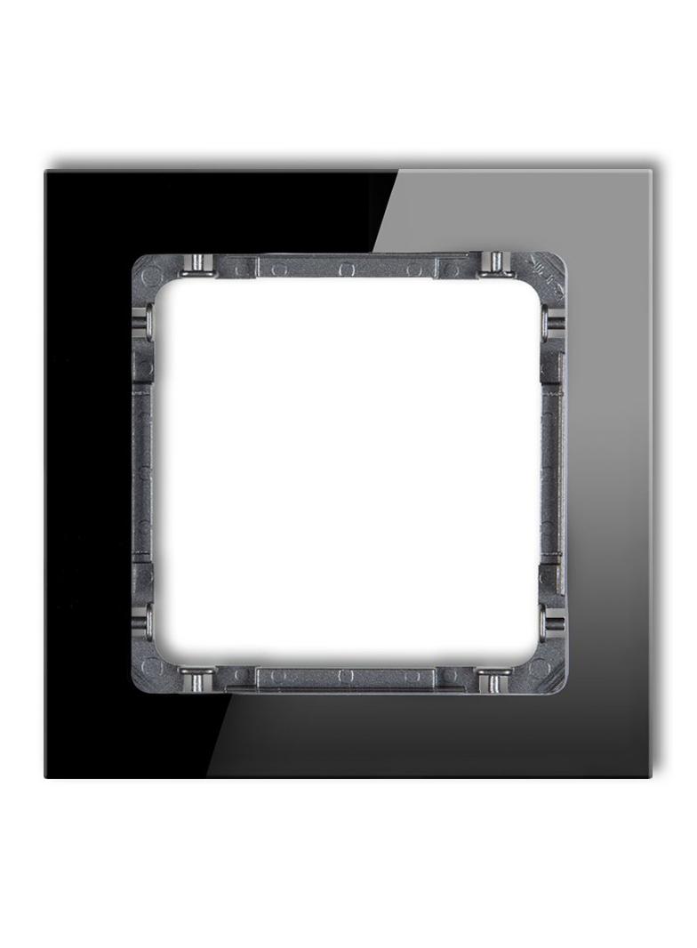 DECO Ramka uniwersalna pojedyncza - efekt szkła (ramka: czarna; spód: grafitowy)