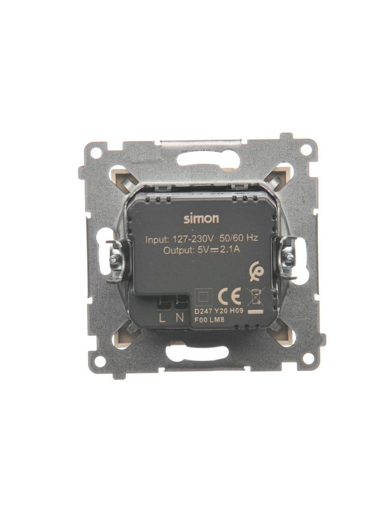 Simon 54 Ładowarka 2 x USB 2.1 A 5V DC 230V kremowy