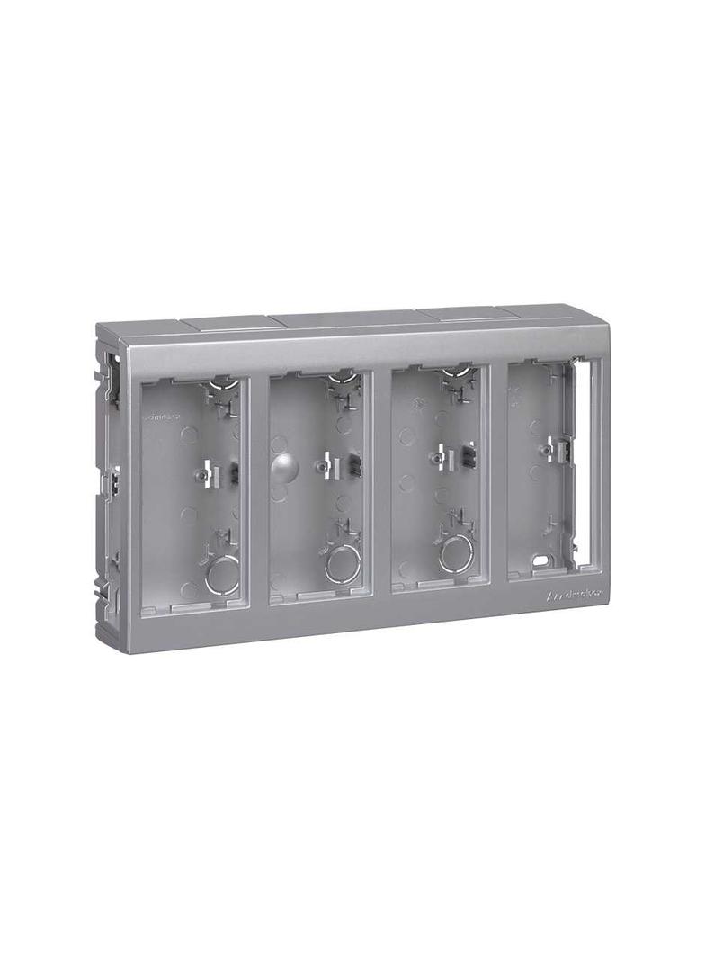 Simon Connect Obudowa natynkowa 4-modułowa 8x K45 aluminium