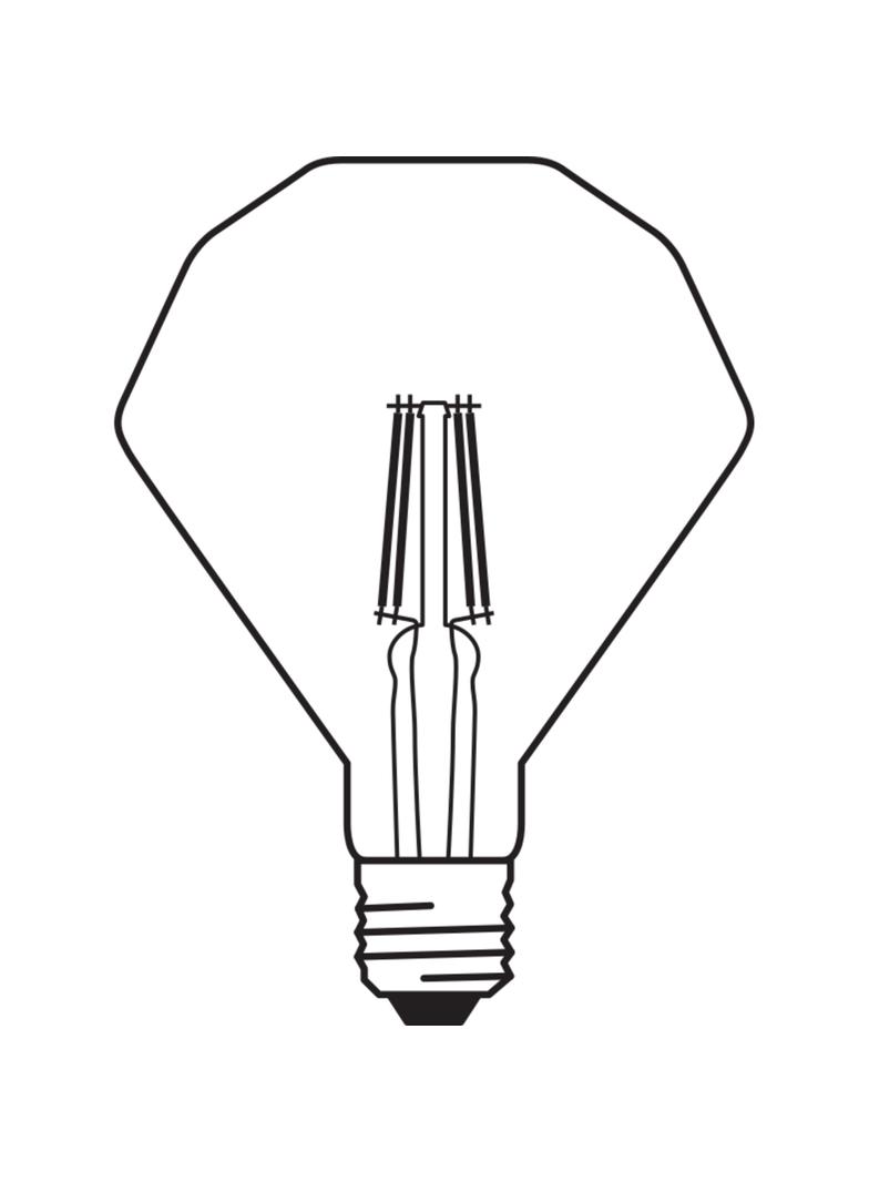 Żarówka LED Vintage 1906 LED CL DIAMOND FIL GOLD 40 non-dim 4,5W/825 E27 4058075091955 LEDVANCE