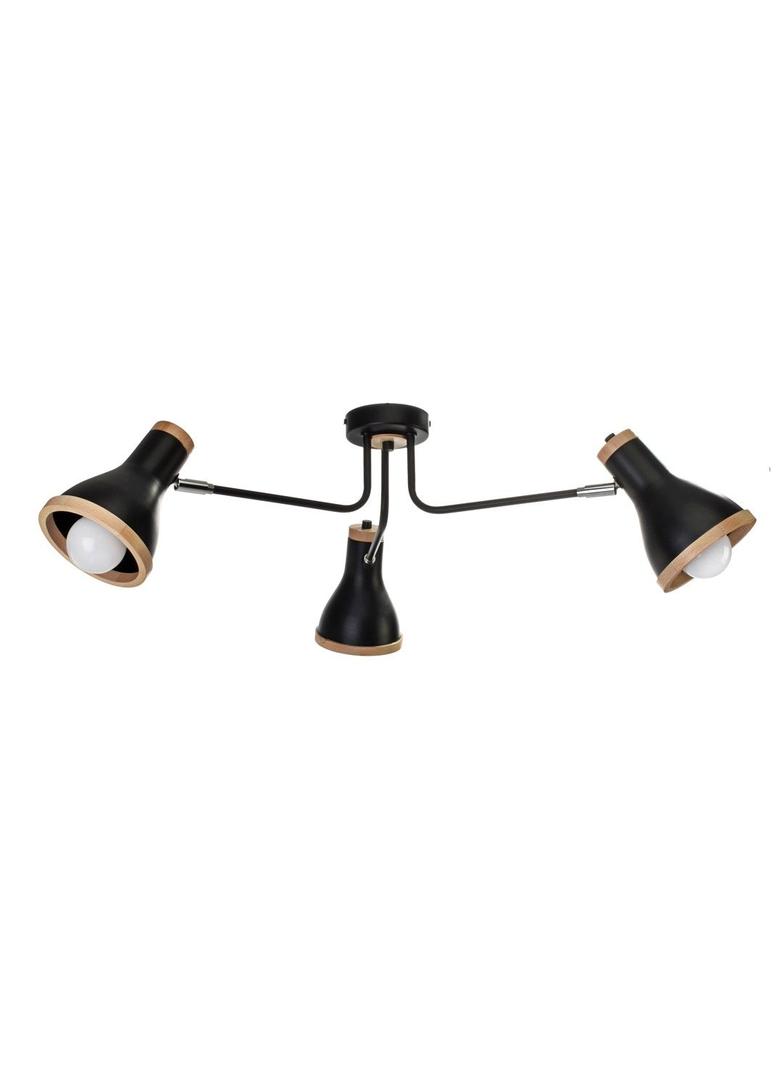 Milagro plafon Holly 3xE27 czarno/drewniany MLP6257