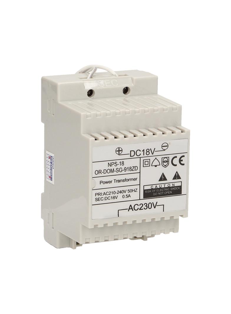 Zasilacz na szynę DIN 18VDC/0,5A do domofonów z serii SAGITTA OR-DOM-SG-918ZD ORNO