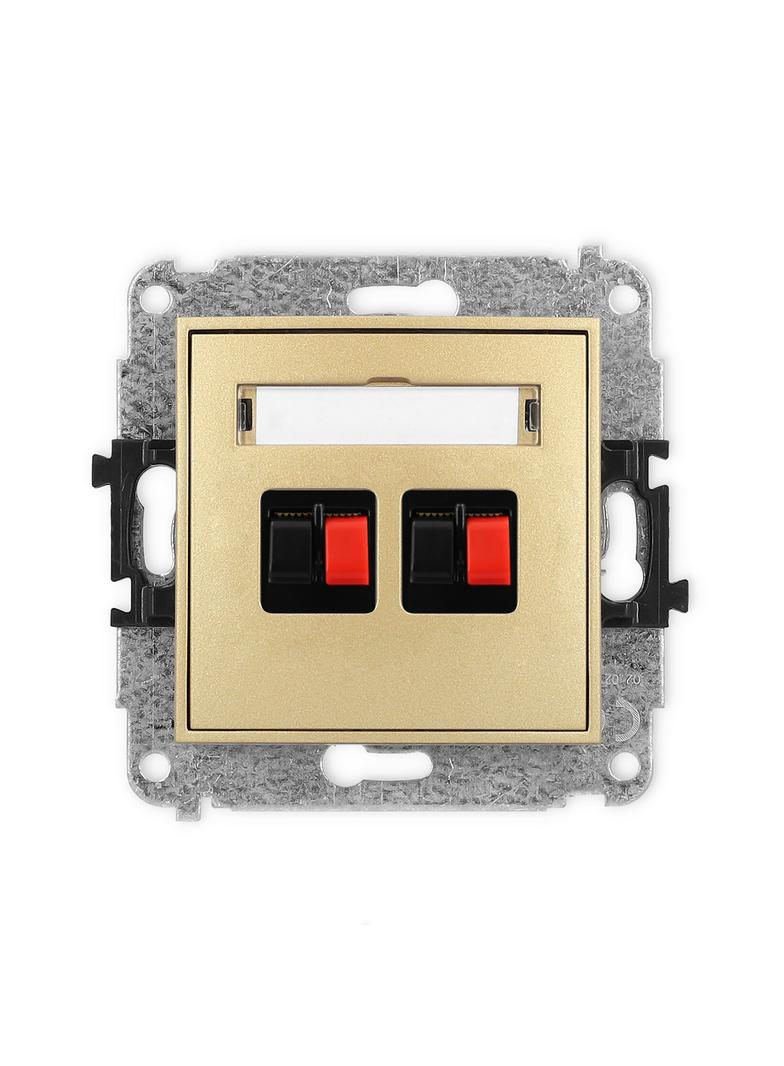 ICON Mechanizm gniazda głośnikowego podwójnego złoty