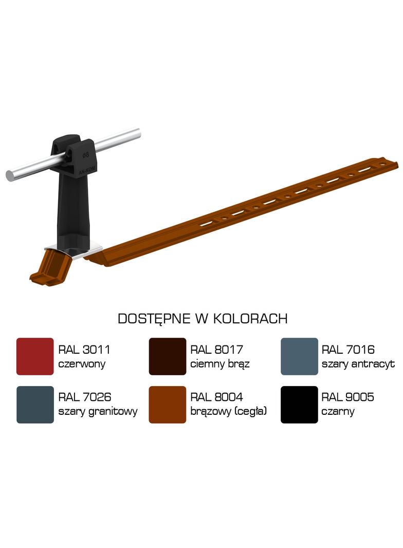 AN-20KP/LA/C-N Uchw.dach.uniw.Z-zatrz. L=42cm,H=7cm /LA/ czarny