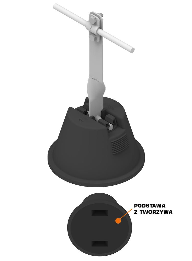 Uchwyt beton. w tworz.z nadst. Hd=15cm Z-śruba