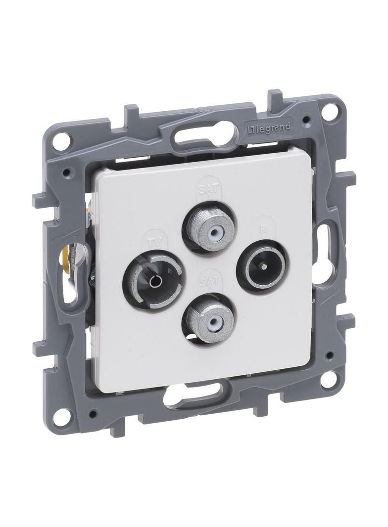 NILOE SELECTION - GNIAZDO TV-RD-SAT-SAT KOŃCOWE DO INSTALACJI TYPU GWIAZDA 1,5 DB PERŁA, Legrand