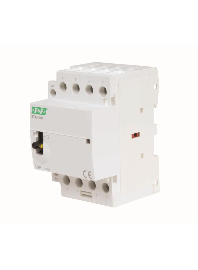 Stycznik modułowy ze sterowaniem ręcznym, montaż na szynie 40A, styki 4NO