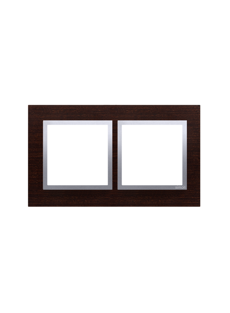 Simon 54 Nature Ramka 2-krotna Nature-Drewno SREBRNE WENGE IP20/IP44* (*IP44-należy zastosować zestaw uszczelek DUN2) DRN2/84 KONTAKT