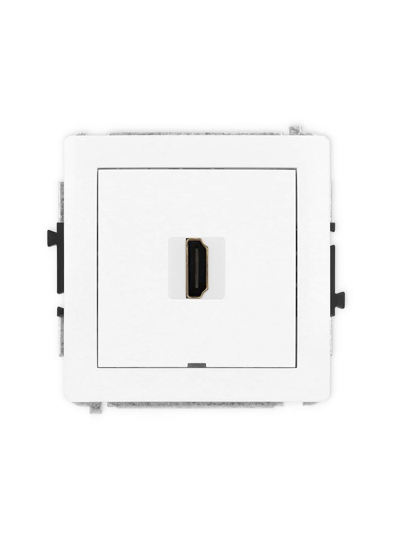 DECO Mechanizm gniazda pojedynczego HDMI 2.0, bez pola opisowego biały