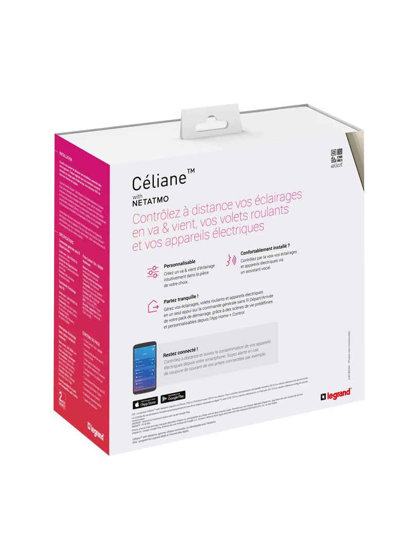 CELIANE WITH NETATMO - ZESTAW STARTOWY ROZSZERZONY (GNIAZDO CONTROL, ŁĄCZNIK BEZPRZEWODOWY WYJŚCIE/P