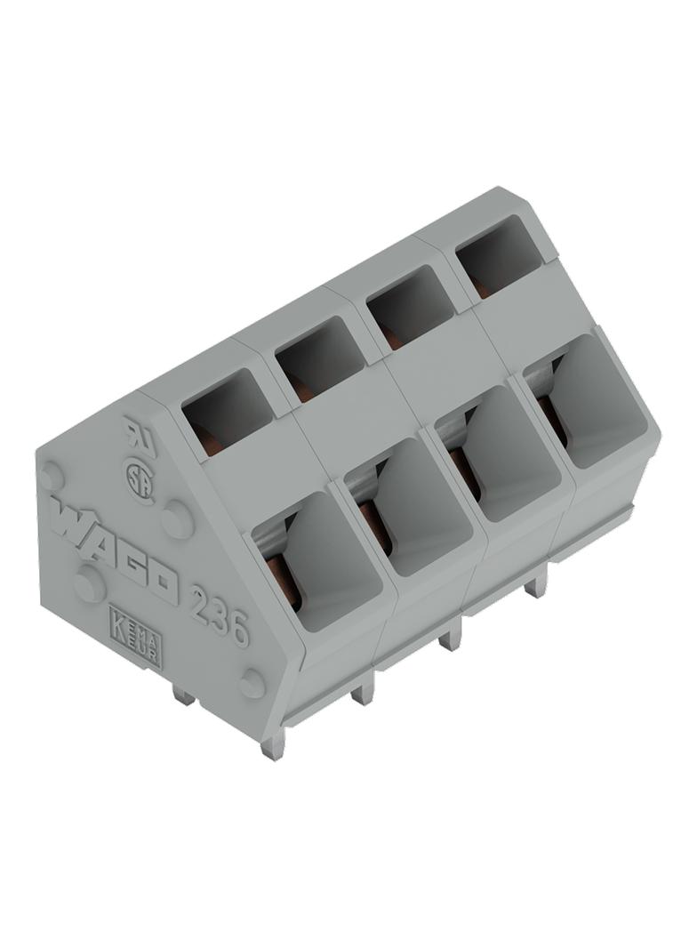 listwa zaciskowa do pł. drukowanych 5-bieg. szara raster 5/5,08 mm /45szt./ WAGO