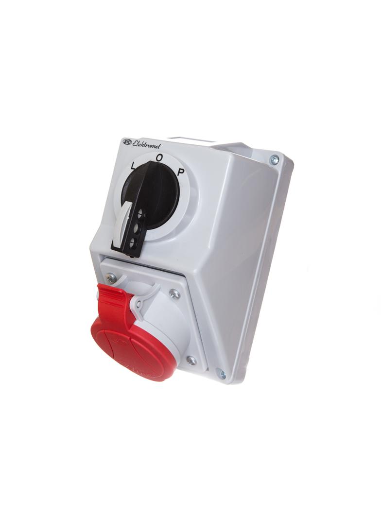 Zestaw C32-48N Zmiana kierunku obrotów L-0-P Gniazdo 3P+N+Z IP-54; przystosowane do zamknięcia na kł