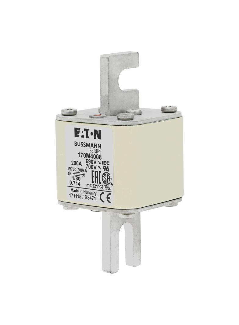 200A 690V 1/80 aR INDICATOR FUSE Wkładka szybka 200A AC 690V DIN 1 53x53x108 mm aR DIN, 170M4008 EAT