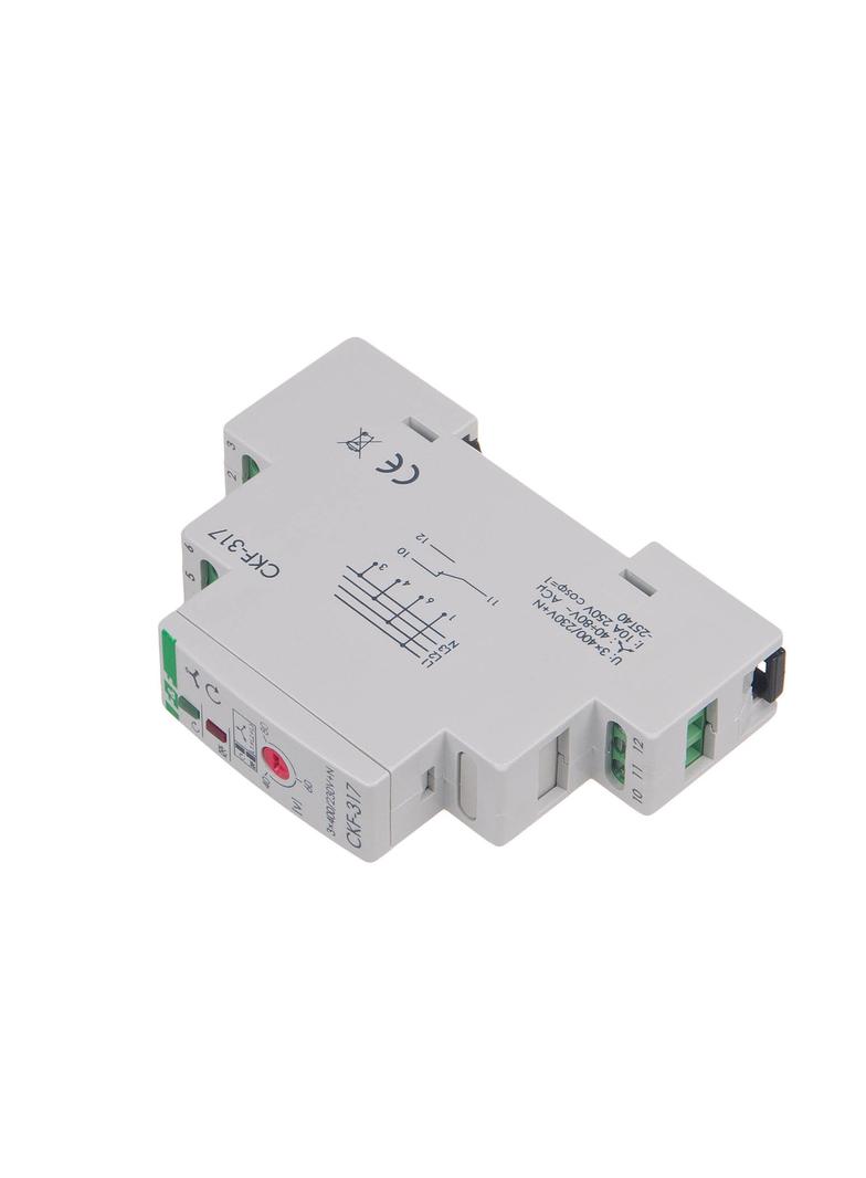 Mikroprocesorowy czujnik kolejności i zaniku faz z regulowanym progiem asymetrii, montaż na szynie D