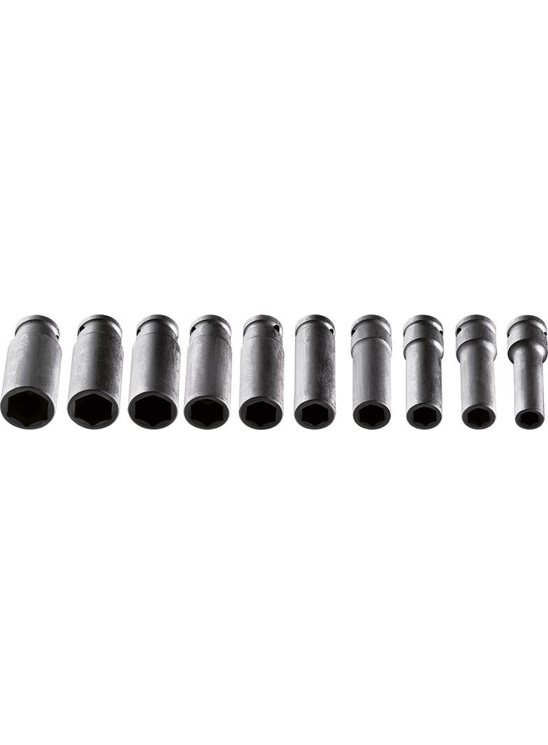 Nasadki udarowe 1/2", 10-24 mm, zestaw 10 szt., CrMo