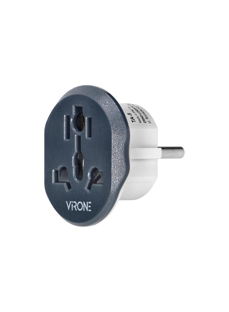 Adapter podróżny - Go to Europe, 230V/13A, uniwersalne gniazdo, wtyczka Uni-Schuko, szary TA-5 ORNO