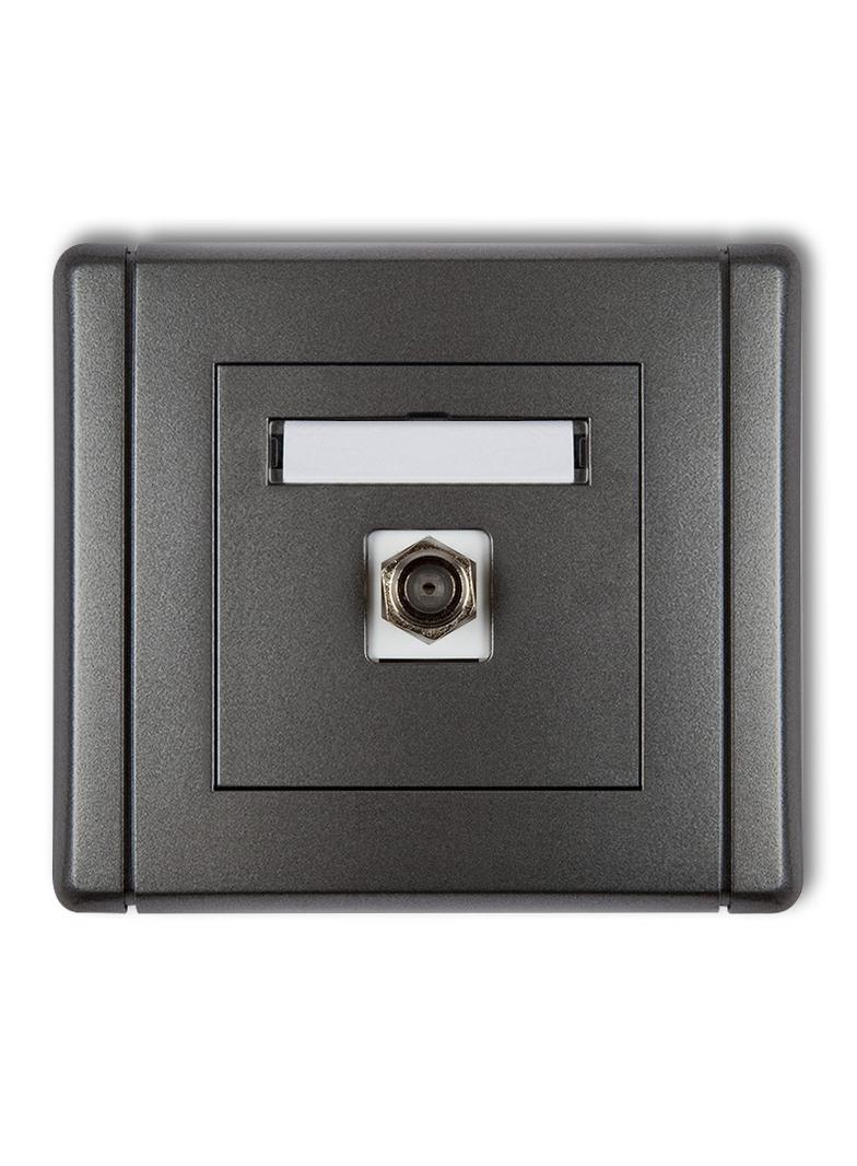 FLEXI Gniazdo antenowe pojedyncze typu F (SAT) niklowane grafitowy