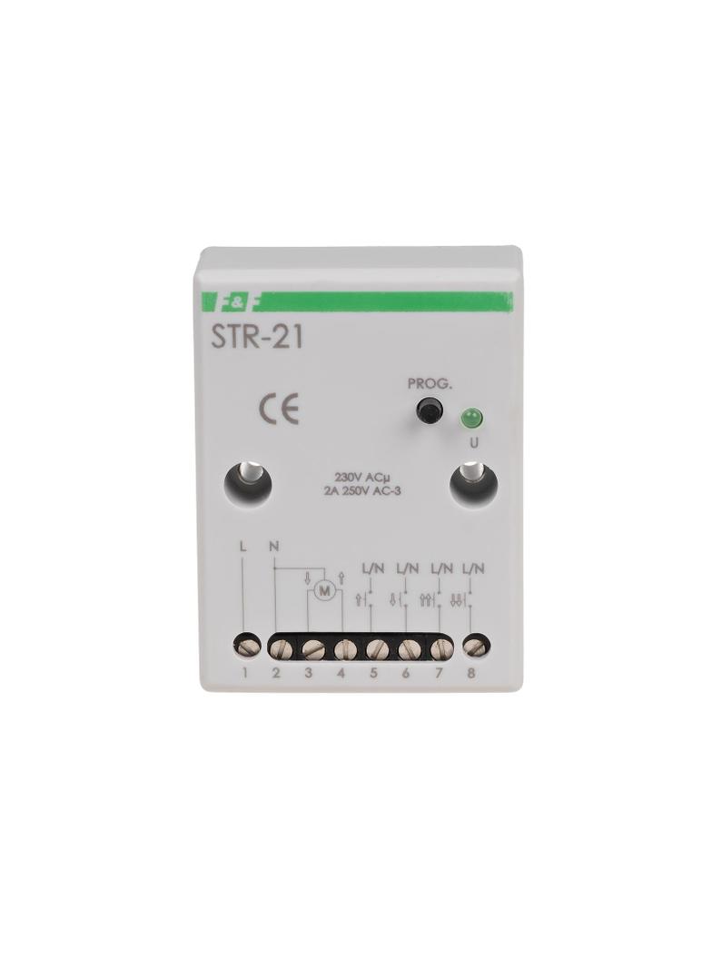 STEROWNIK ROLET, DWUPRZYCISKOWY; UN=230V AC LUB 24V AC, 8A, MONTAŻ NATYNKOWY LUB W KASECIE ROLETY