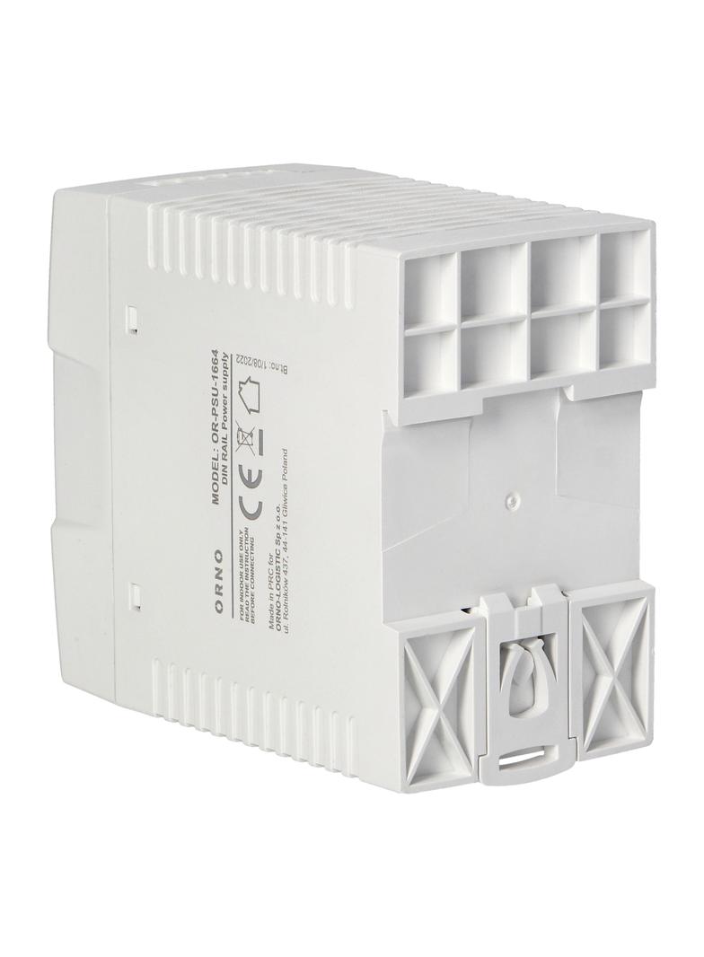 Zasilacz przemysłowy na szynę DIN 24VDC 4A 96W obudowa z tworzywa sztucznego OR-PSU-1664 ORNO