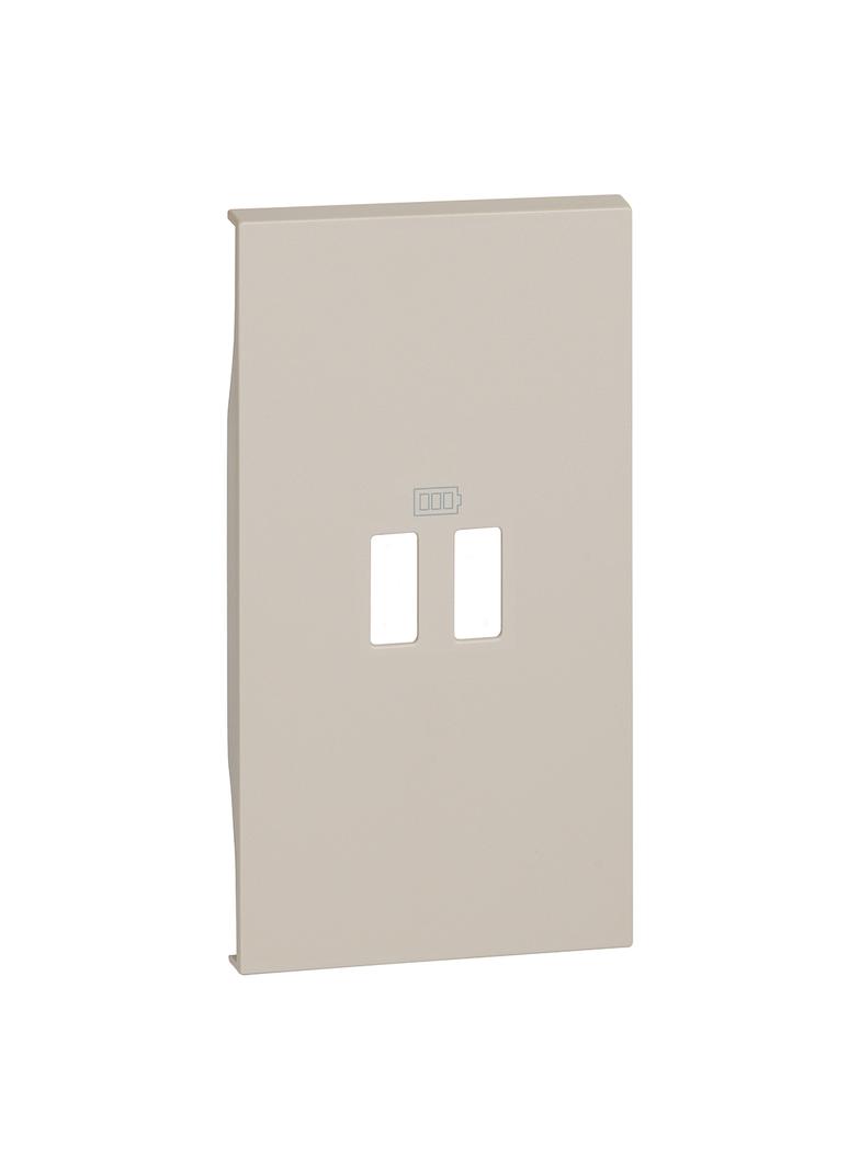 LIVING NOW - PLAKIETKA ŁADOWARKI USB - 2 MODUŁY - PIASKOWY BEŻ, Bticino