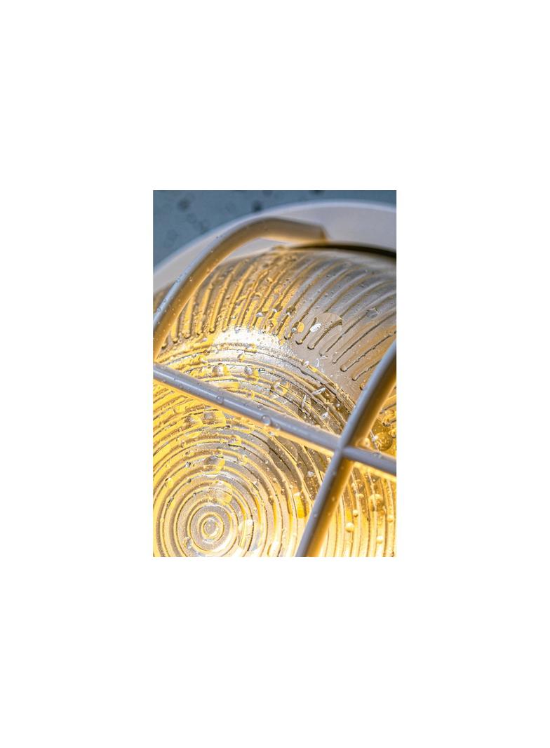 OPRAWA KANAŁOWA IBIZA, OKRĄGŁA Z KRATKĄ, MAX. 60W, E27, KORPUS BIAŁY ABS, KLOSZ SZKLANY, IP44