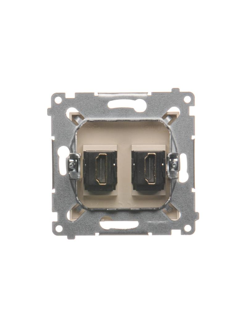 Simon 54 Gniazdo HDMI podwójne kremowy