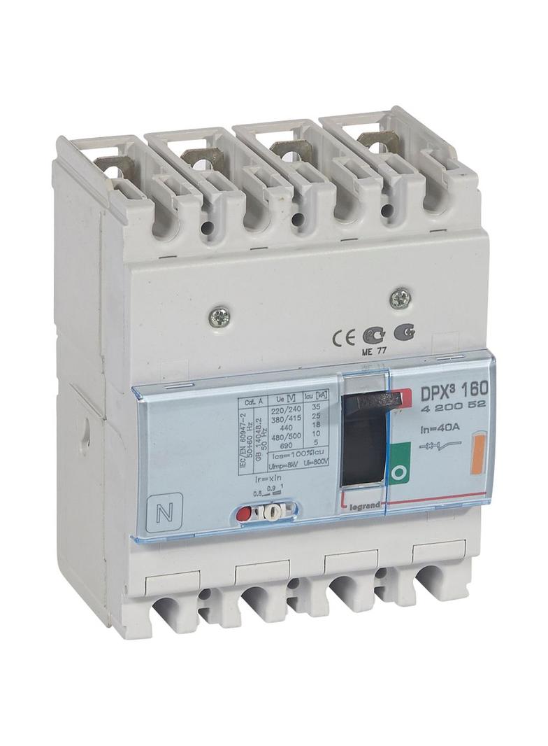 Wyłącznik DPX3 160 4P 40A 25Ka 420052 LEGRAND