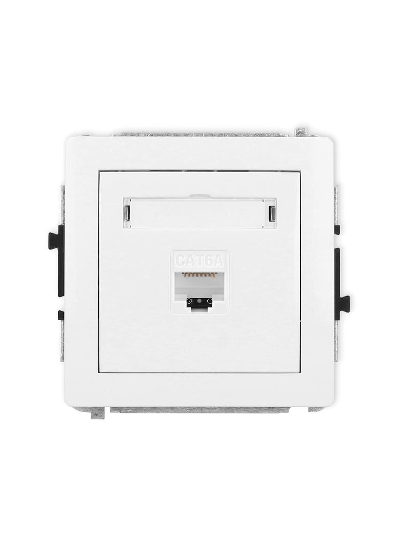 DECO Mechanizm gniazda komputerowego pojedynczego 1xRJ45, kat. 6A, 8-stykowy biały mat
