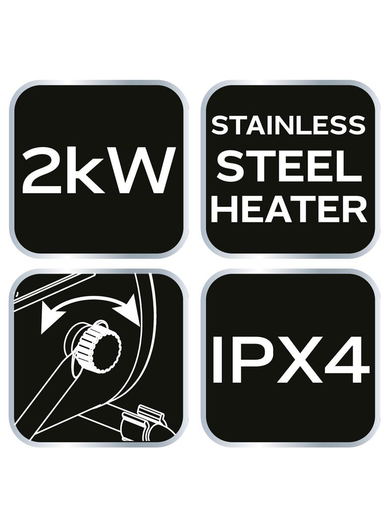 Nagrzewnica elektryczna 2kW przemysł, regulacja ustawienia, IPX4