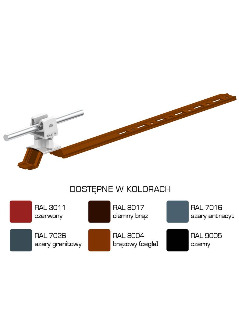 AN-19KPN/LA/S-N Uchw.dach.uniw.Z-zatrz. L=28cm,H=3,5cm /LA/ szary