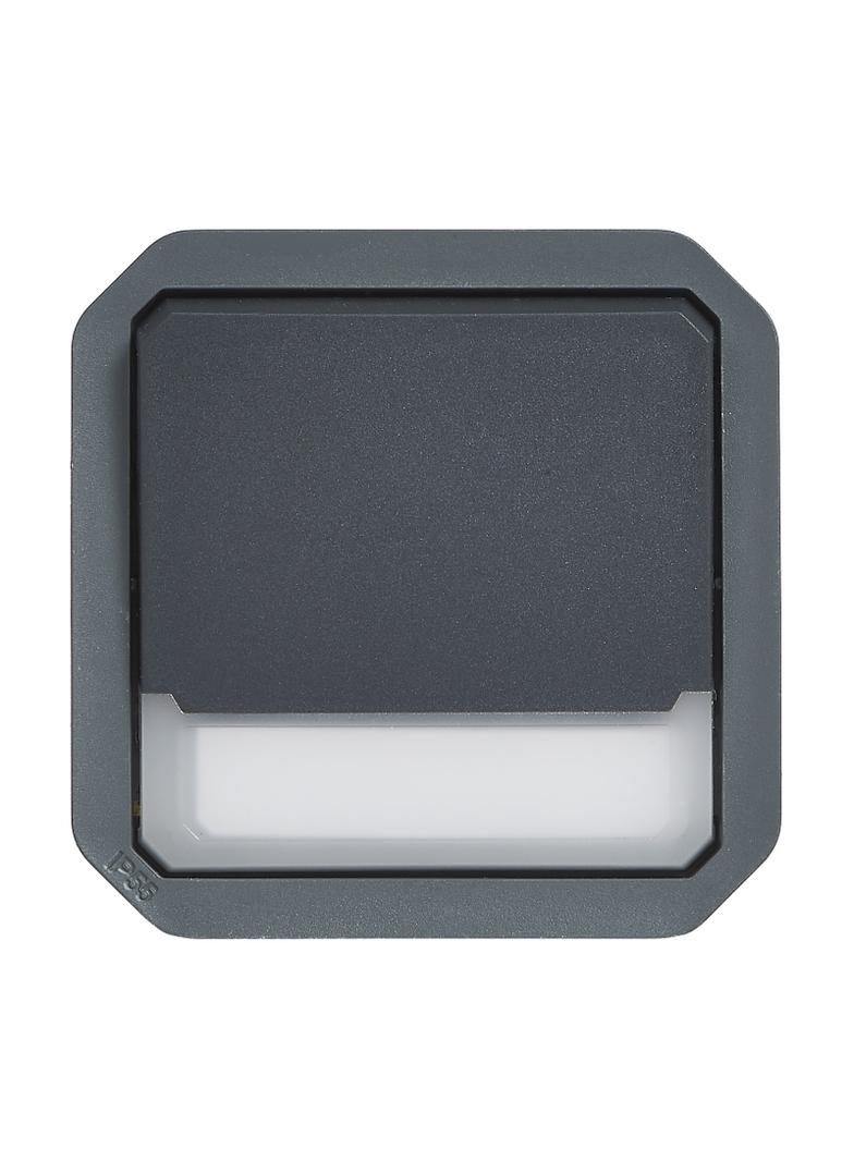 NOWE PLEXO - PRZY. NO/NC PODŚWI. Z UCHWYT ETY. MECHANIZM. 10A- 250V~ ANTRACYT