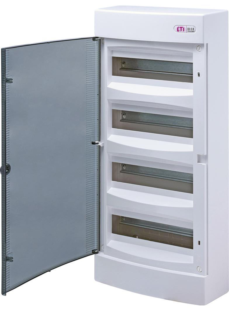 Rozdzielnica natynkowa 4x12 drzwi transparentne ECT48PT-s 001101022 ETI