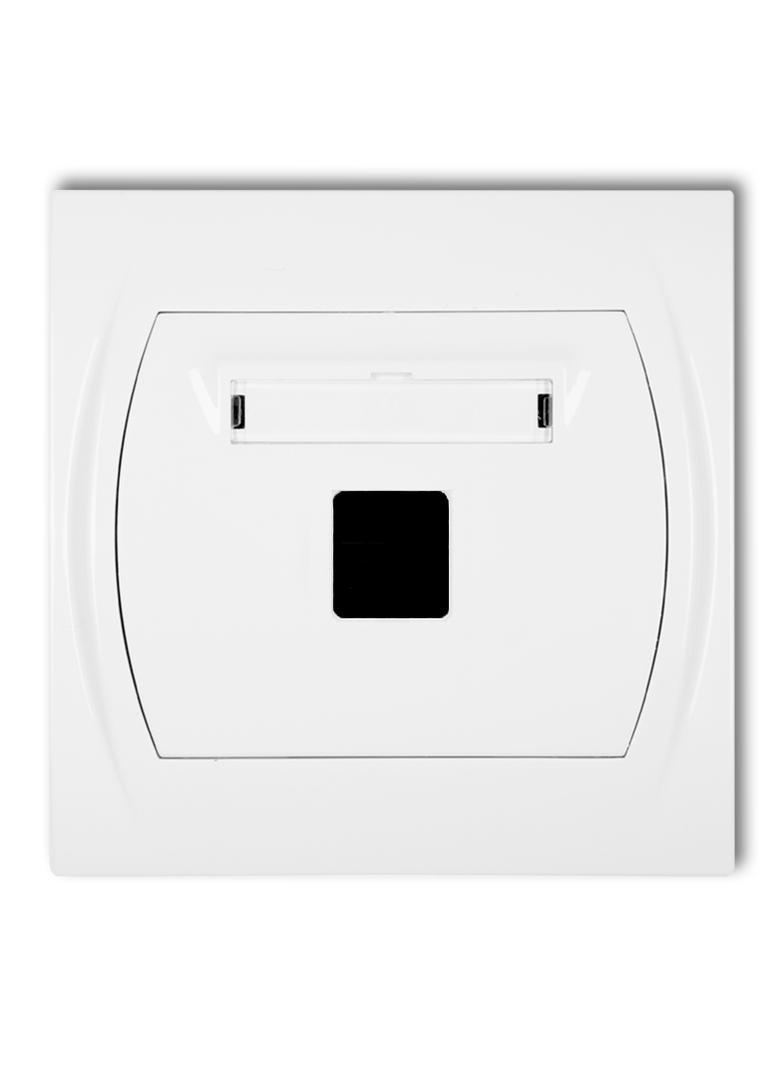 LOGO Gniazdo multimedialne pojedyncze bez modułu (standard Keystone) biały LGM-1P KARLIK