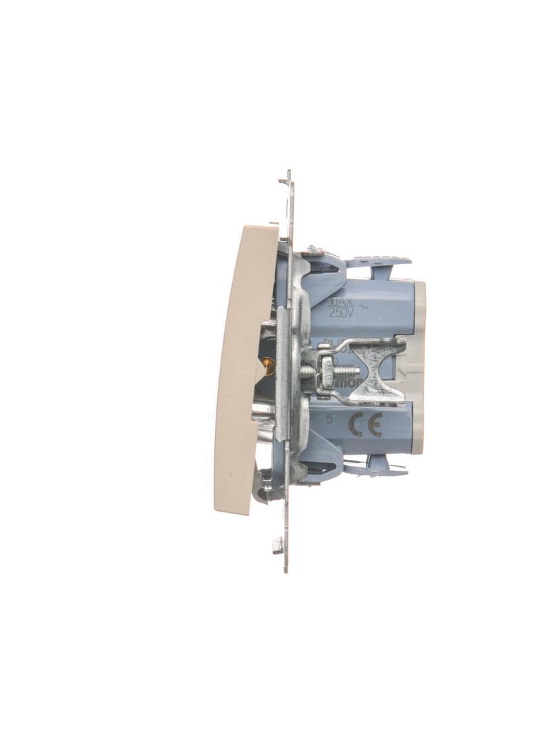 Simon 54 Łącznik świecznikowy z podświetleniem LED i do wersji IP44 10A 250V szybkozłączka kremowy *Posiada wkładkę DU1W DW5BL.01/41 KONTAKT