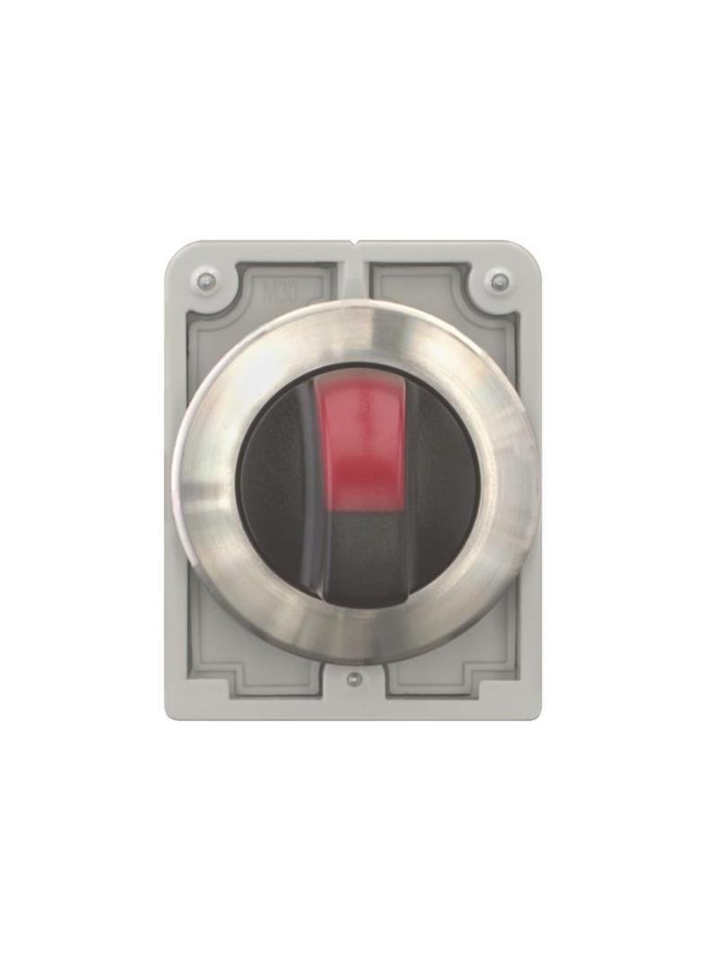 M30I-FWRLK-R Przełącznik piórkowy podświetlany 30mm czerwony 2-pozycyjny bez samopowrotu stal nierdz